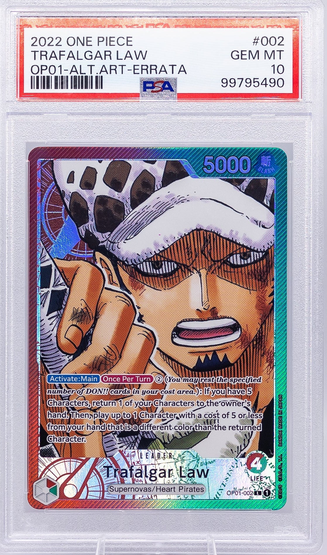 Carta Gradata One Piece - Trafalgar Law OP01 Leader Alternative