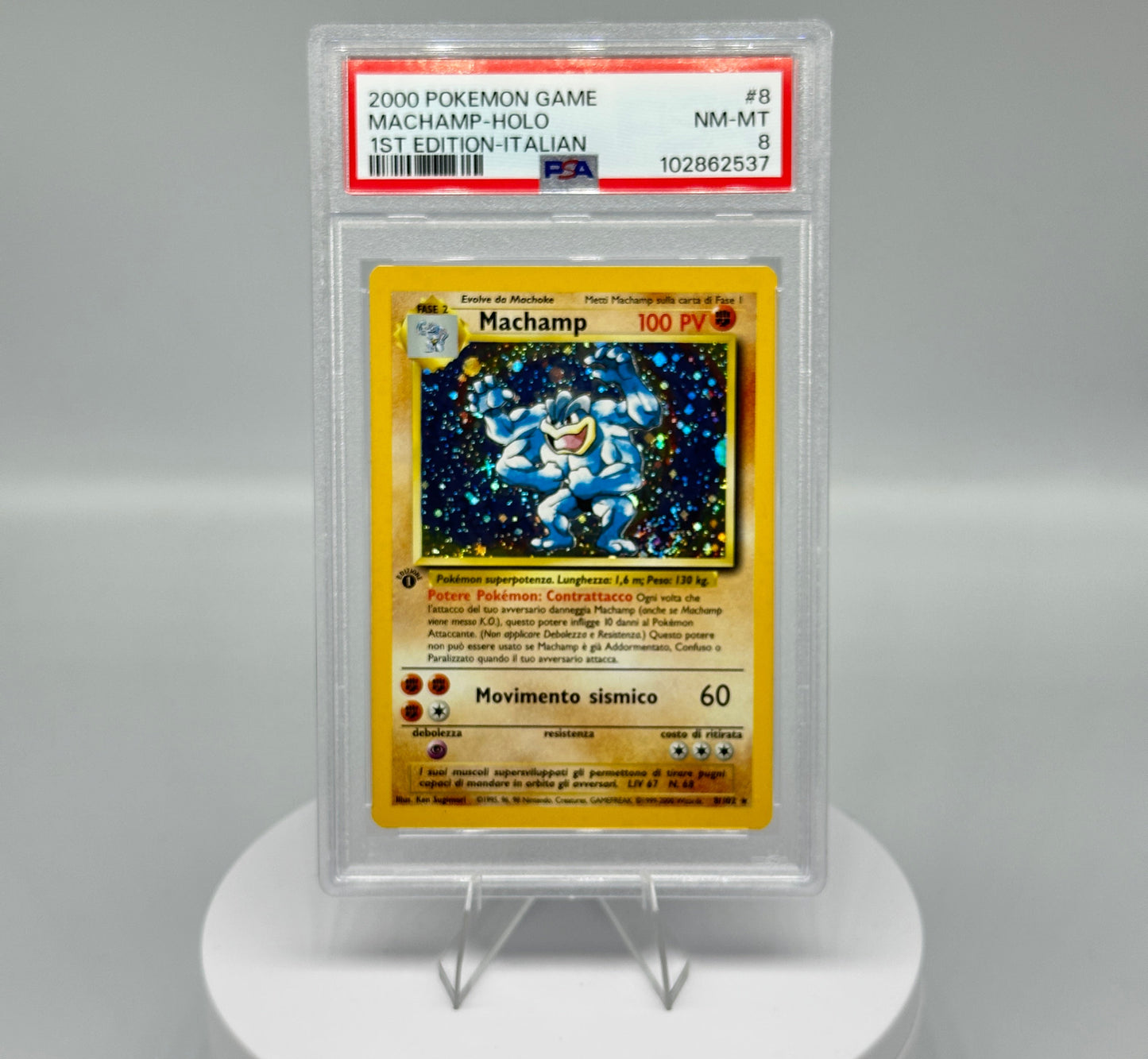 Carta Gradata Pokemon - Machamp Set base Holo 1 edizione