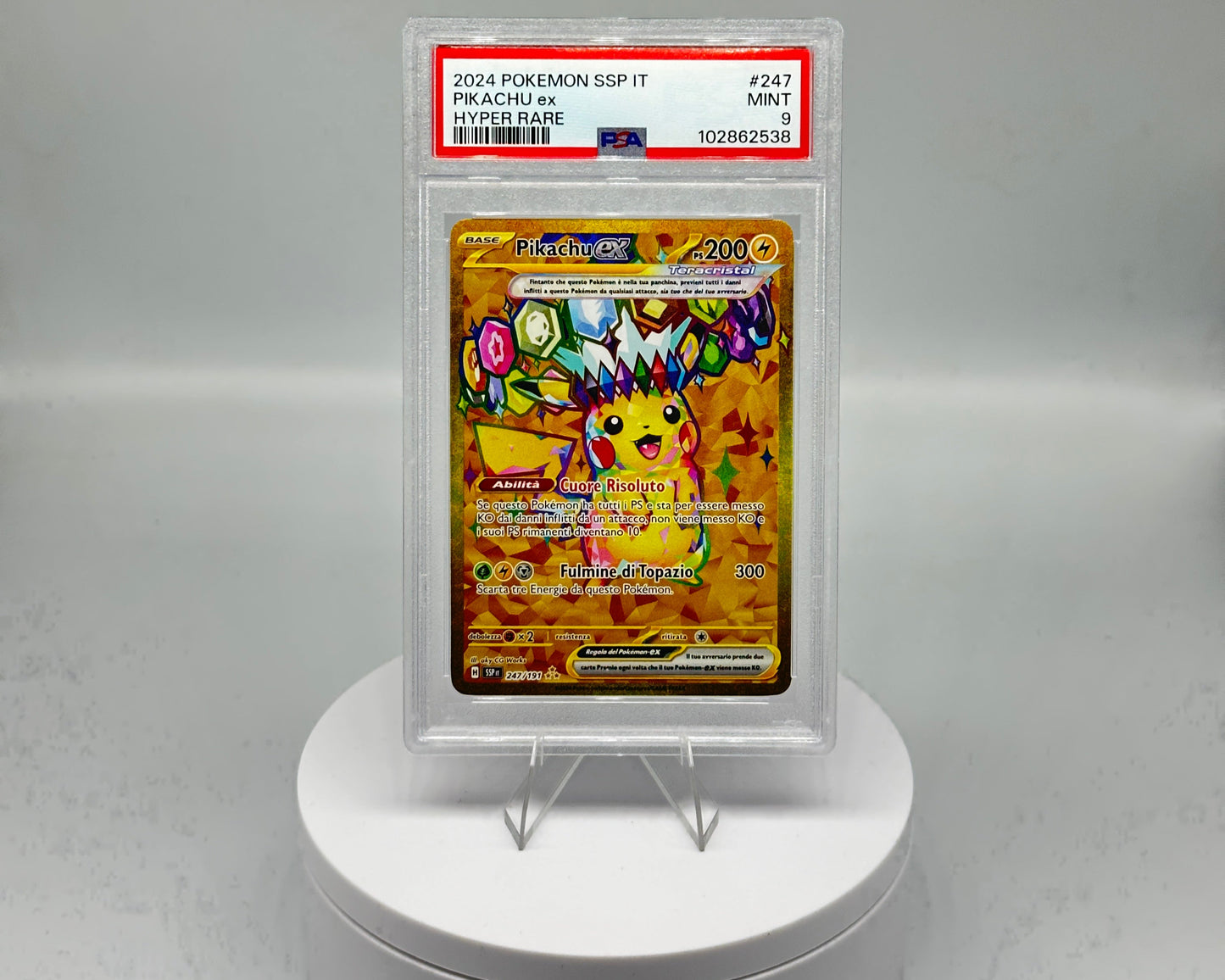 Carta Gradata Pokemon - Pikachu Gold SSP Rara segreta