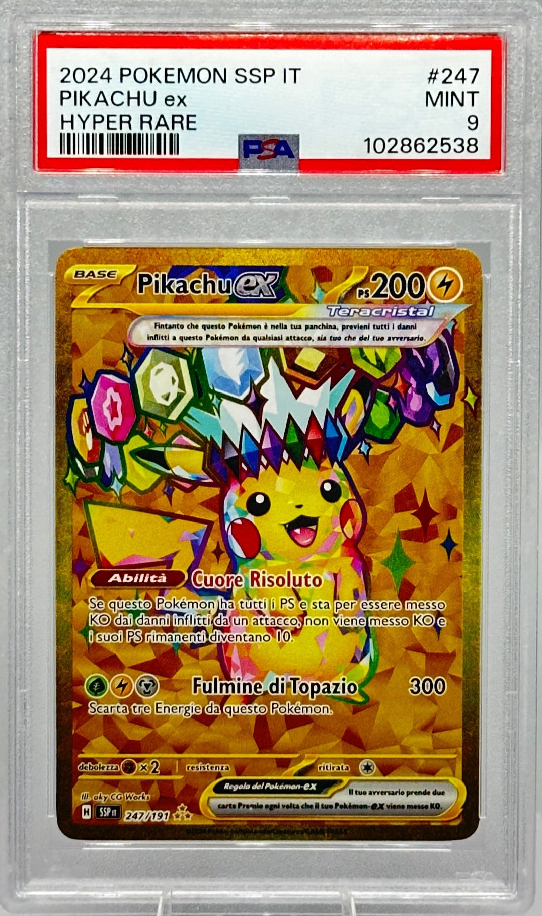 Carta Gradata Pokemon - Pikachu Gold SSP Rara segreta