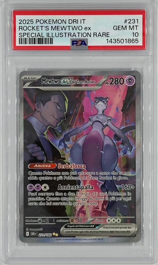 Carta Gradata Pokemon - Mewtwo EX del Team Rocket Rivali Predestinati Italiano